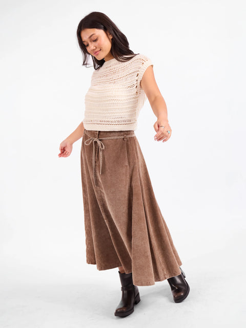 Sadie & Sage Get Like This Belted Midi Skirt