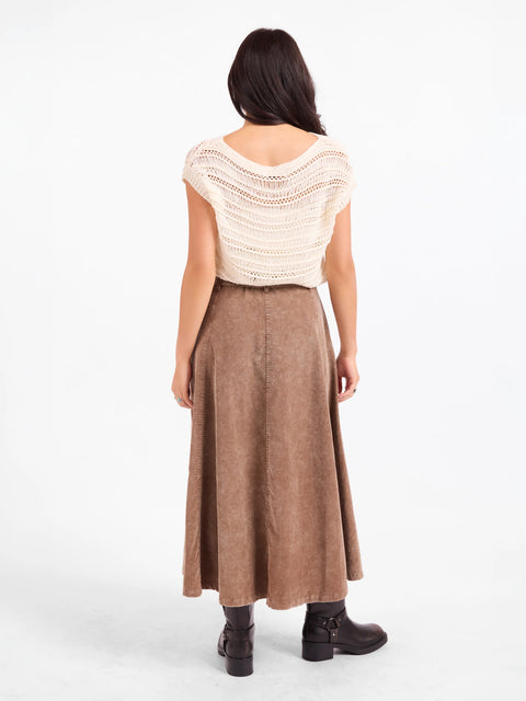 Sadie & Sage Get Like This Belted Midi Skirt