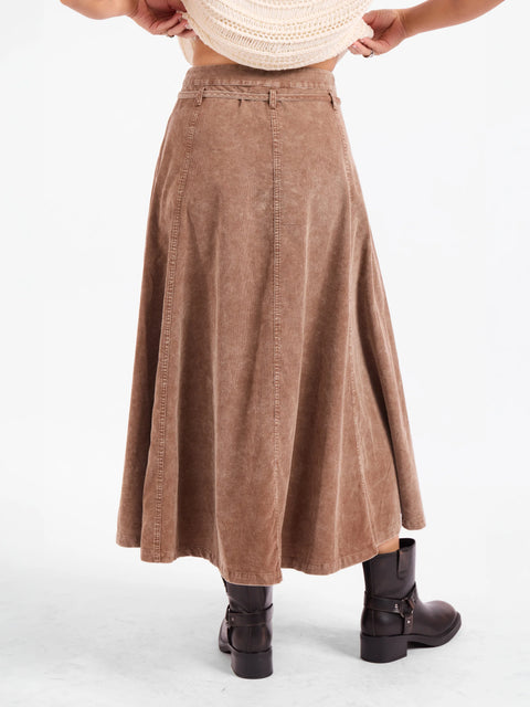 Sadie & Sage Get Like This Belted Midi Skirt