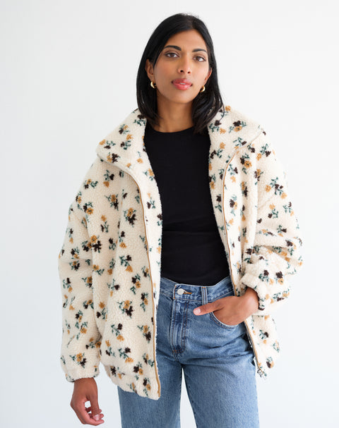 Brunette The Label Floral Sherpa Jacket