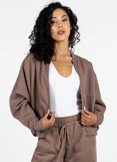 Kyla Sweat Fleece Bomber Jacket