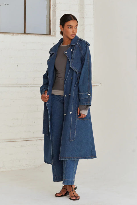 Jaylene Denim Trench Coat