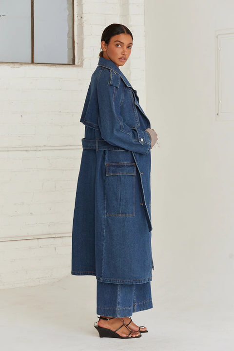 Jaylene Denim Trench Coat