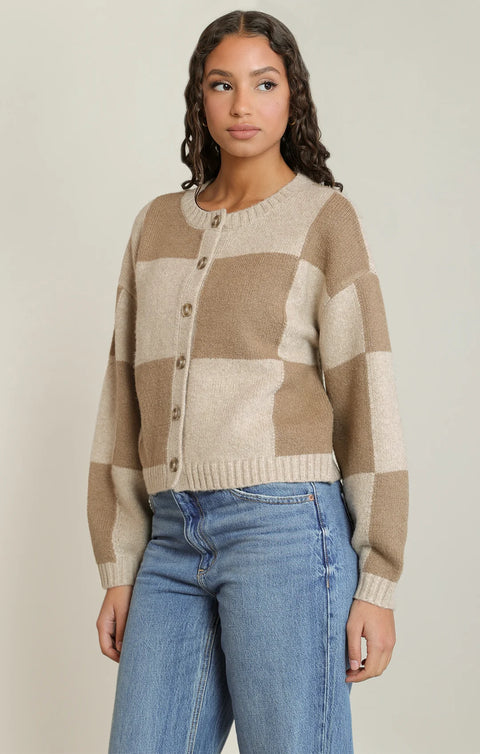 Dex Colour Block Cardigan - Extended Sizes
