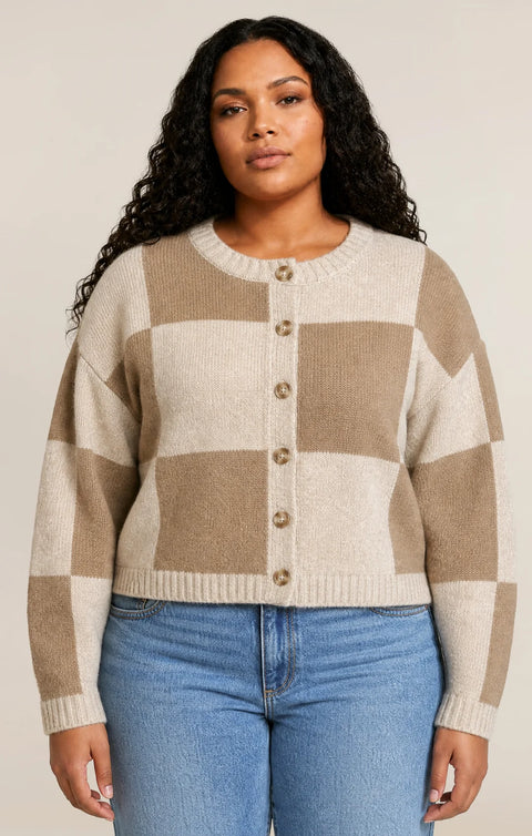 Dex Colour Block Cardigan - Extended Sizes