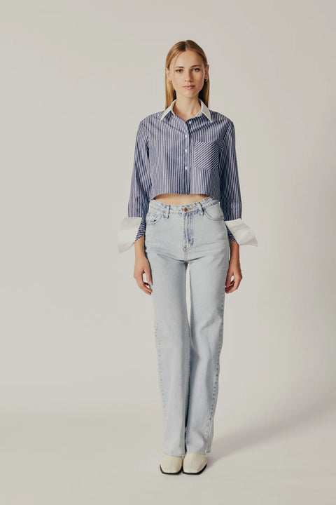 Wisteria Cropped Button Shirt