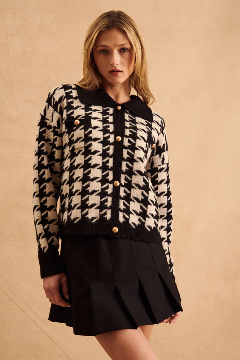 John + Jenn Edward Houndstooth Cardigan