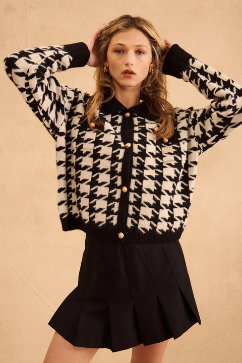 John + Jenn Edward Houndstooth Cardigan