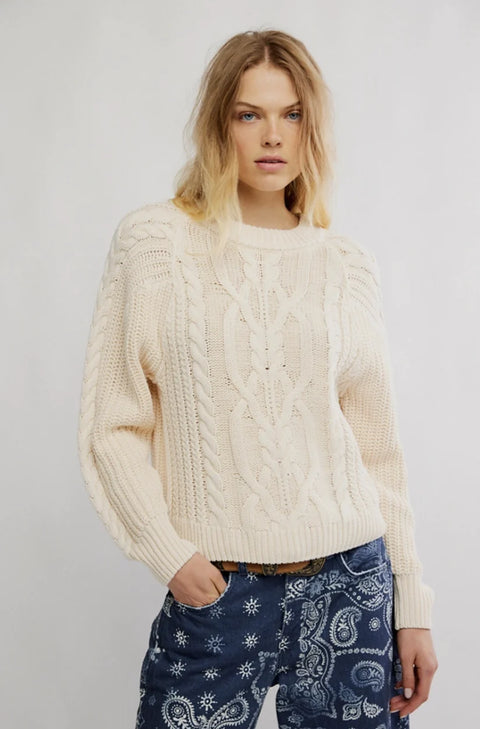 Free People Frankie Cable Knit Sweater - 2 Colors