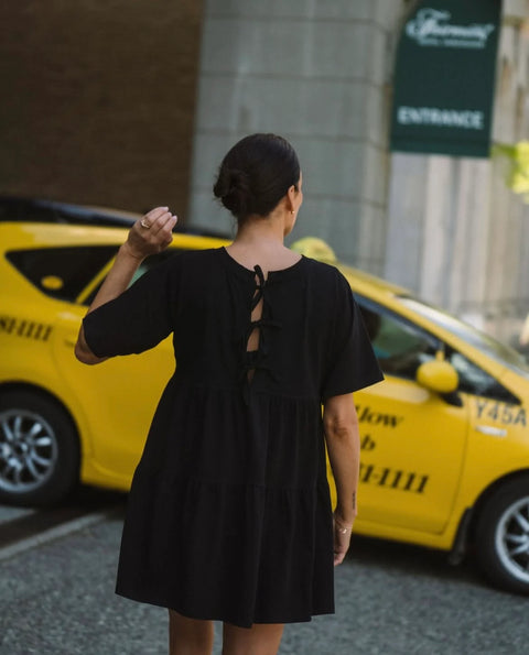 Brunette The Label Tiered Mini Dress