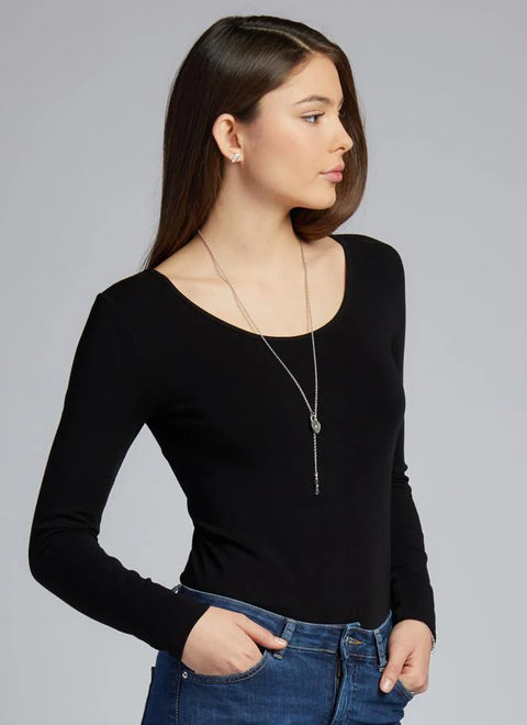 Bamboo Scoop Neck L/S Top & Extended - 5 Colors