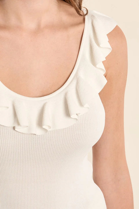 Molly Bracken Simone Ruffle Neck Top - 3 Colors