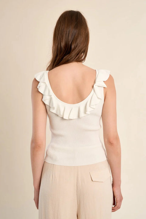 Molly Bracken Simone Ruffle Neck Top - 3 Colors