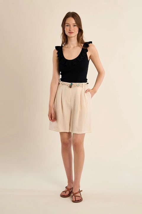 Molly Bracken Simone Ruffle Neck Top - 3 Colors