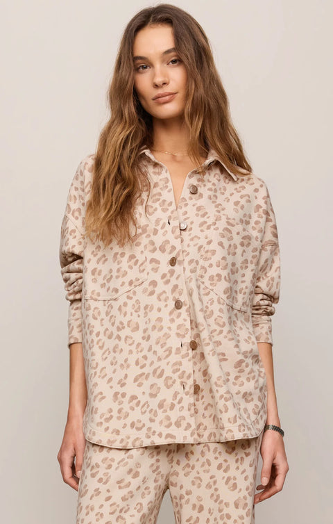 Z Supply All Day Knit Leopard Jacket