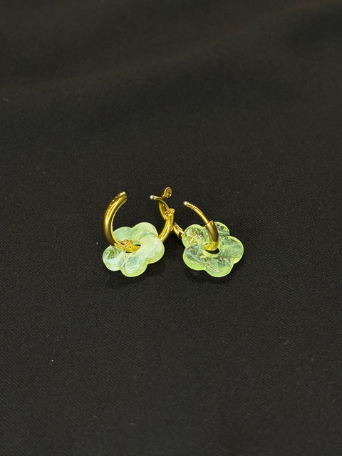 Ernest & Kelly Small Floral Hoop Earrings- 6 Colours