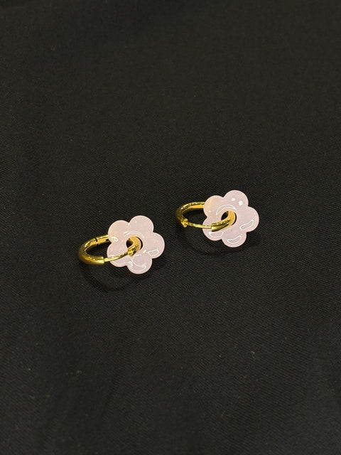 Ernest & Kelly Small Floral Hoop Earrings- 6 Colours