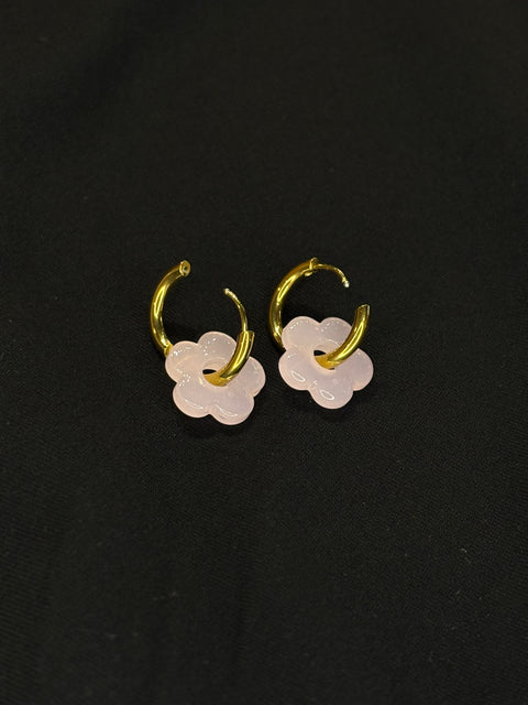 Ernest & Kelly Small Floral Hoop Earrings- 6 Colours