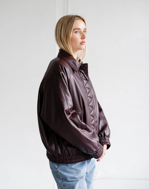 Brunette The Label Christine Leather Bomber Jacket - 2 Colors