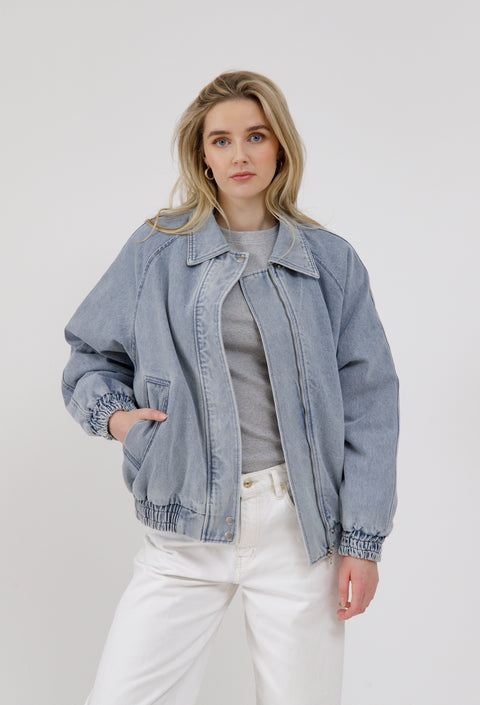 Brunette The Label Christine Denim Bomber