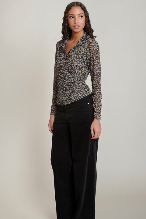 Dex Leopard Mesh Shirt - Extended Sizes