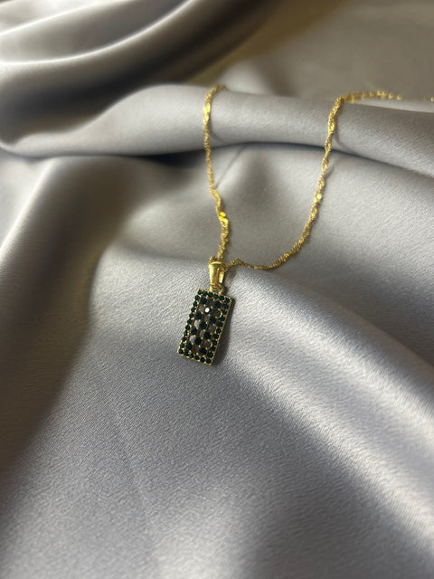 Hollow  Checkered Necklace - 2 Colours