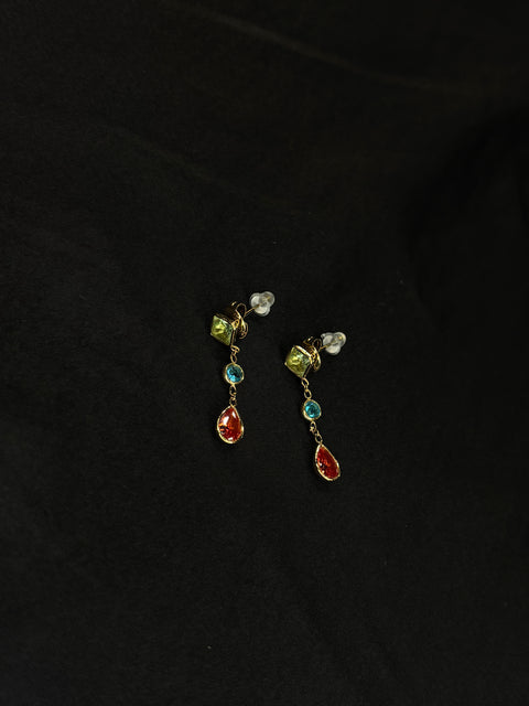 Ernest & Kelly Ariel 3 Stone Drop Earrings
