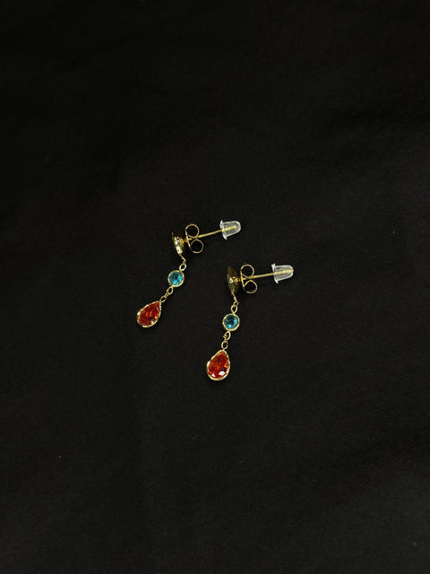 Ernest & Kelly Ariel 3 Stone Drop Earrings