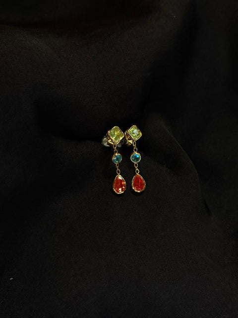 Ernest & Kelly Ariel 3 Stone Drop Earrings