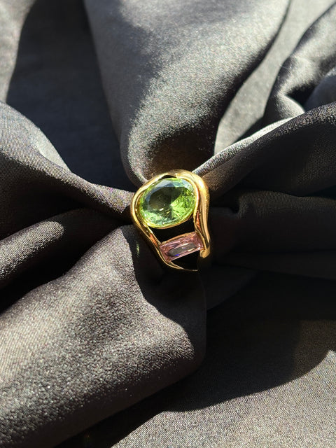 Ernest & Kelly Diana Gold Statement 2 Stone Ring - 2 Colors