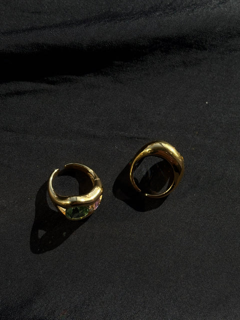 Ernest & Kelly Diana Gold Statement 2 Stone Ring - 2 Colors