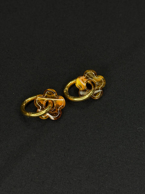 Ernest & Kelly Small Floral Hoop Earrings- 4 Colours