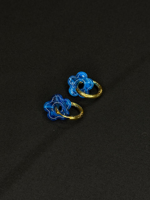 Ernest & Kelly Small Floral Hoop Earrings- 4 Colours