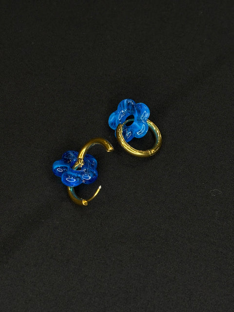 Ernest & Kelly Small Floral Hoop Earrings- 4 Colours