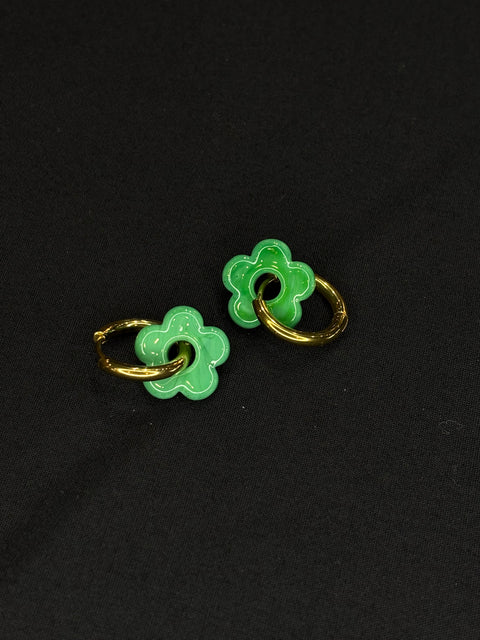 Ernest & Kelly Small Floral Hoop Earrings- 4 Colours
