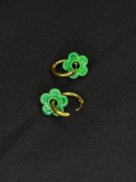 Ernest & Kelly Small Floral Hoop Earrings- 4 Colours