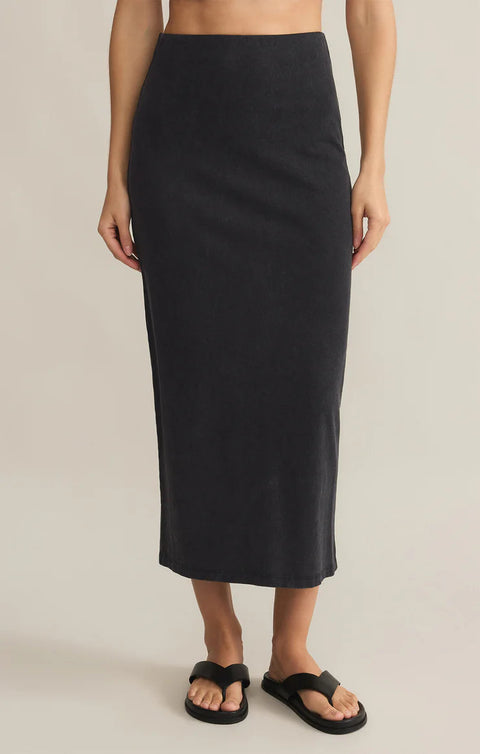 Z Supply Gail Jersey Denim Midi Skirt