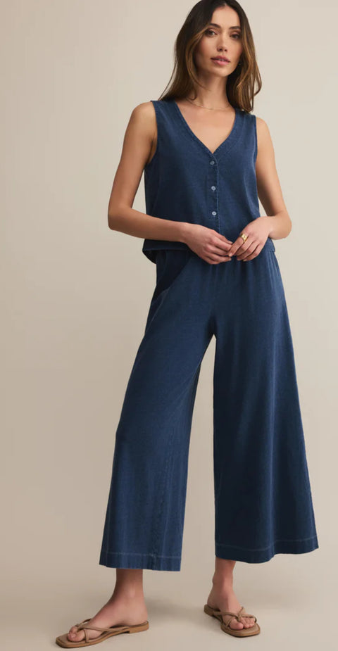 Z Supply Solace Jersey Denim Top