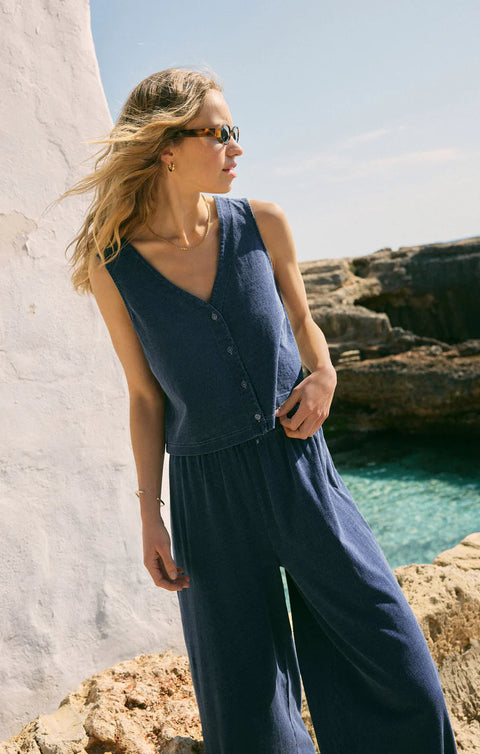 Z Supply Solace Jersey Denim Top