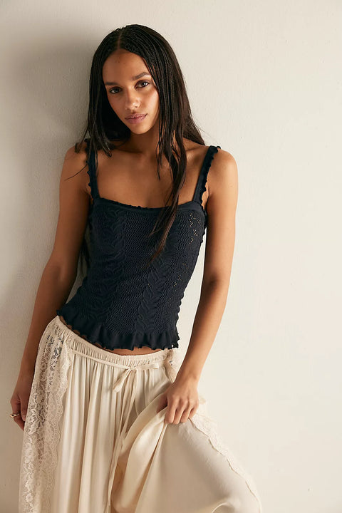 Free People So Soft Femme Square Neck Top