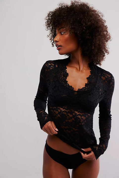 Free People All Day Lace Top