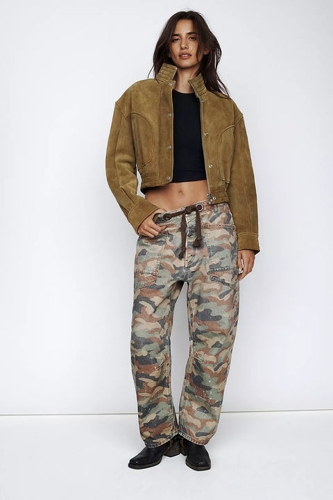 Free People Printed Pull Moxie Barrel Jeans