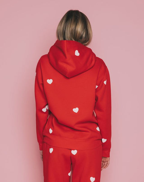 Brunette The Label All Over Heart Core Hoodie