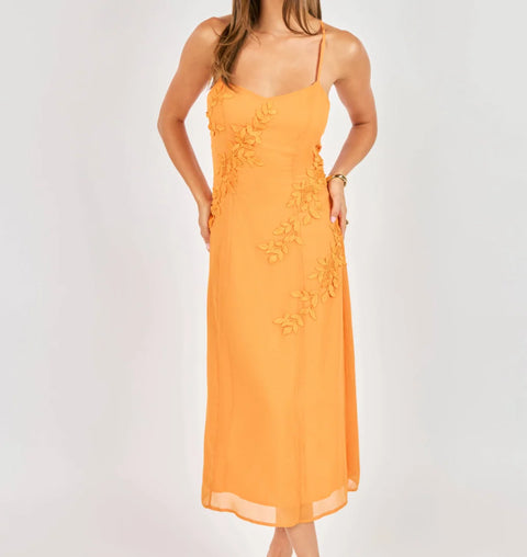 Sadie & Sage Prickly Petal Applique Midi Dress