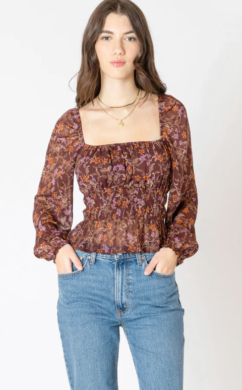 Dex Wildflower Square Neck Blouse