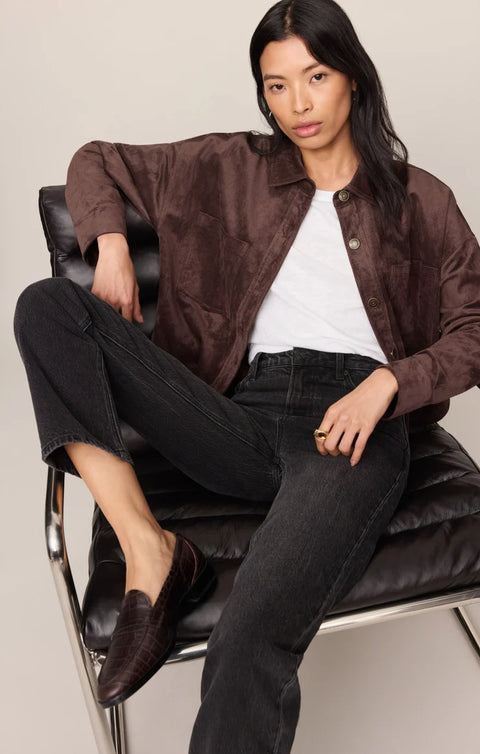 Z Supply All Day Cropped Suede Jacket