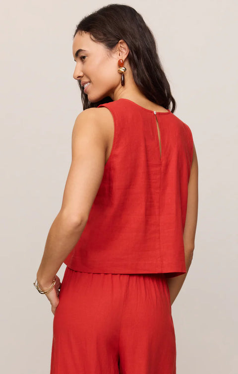 Z Supply Sloane Cropped Linen Top