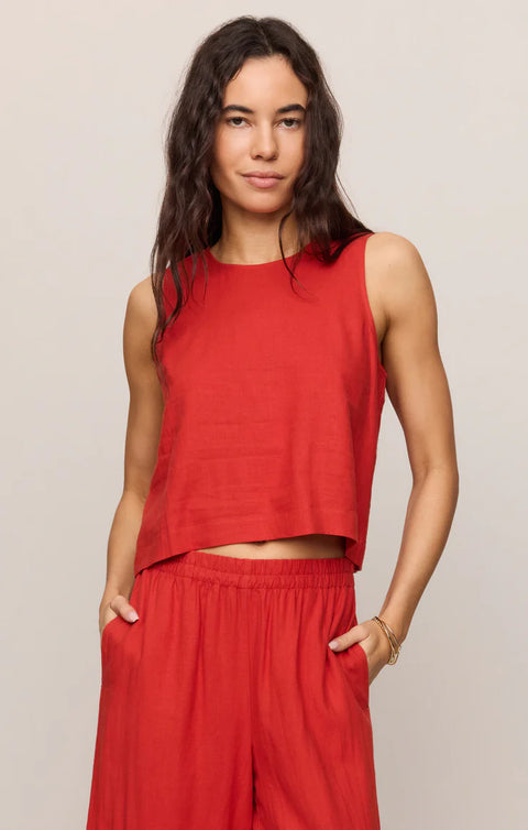 Z Supply Sloane Cropped Linen Top
