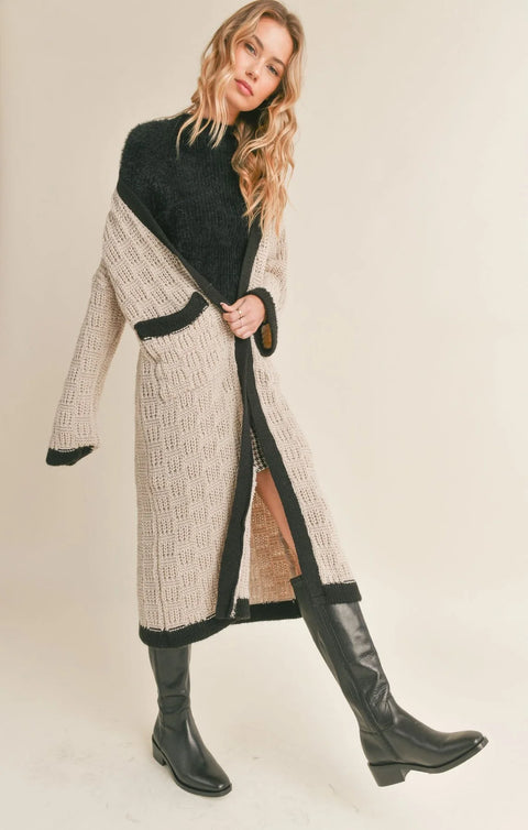Sadie & Sage Zenni Textured Knit Long Cardigan