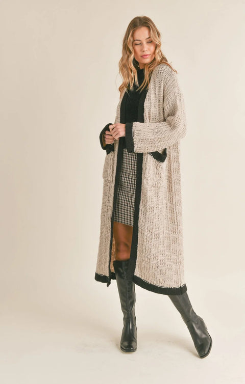 Sadie & Sage Zenni Textured Knit Long Cardigan